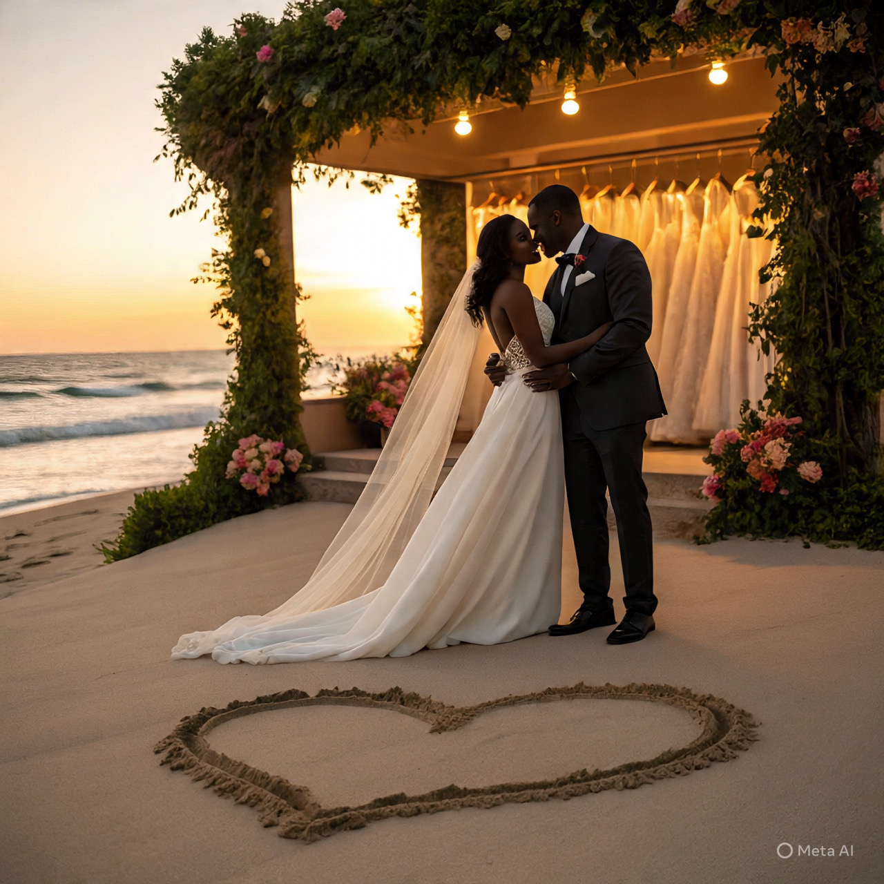 Jamaican tropical wedding scene
